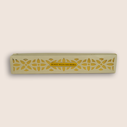Grey Laser Cut Scroll Boc Card  - KJPS2925