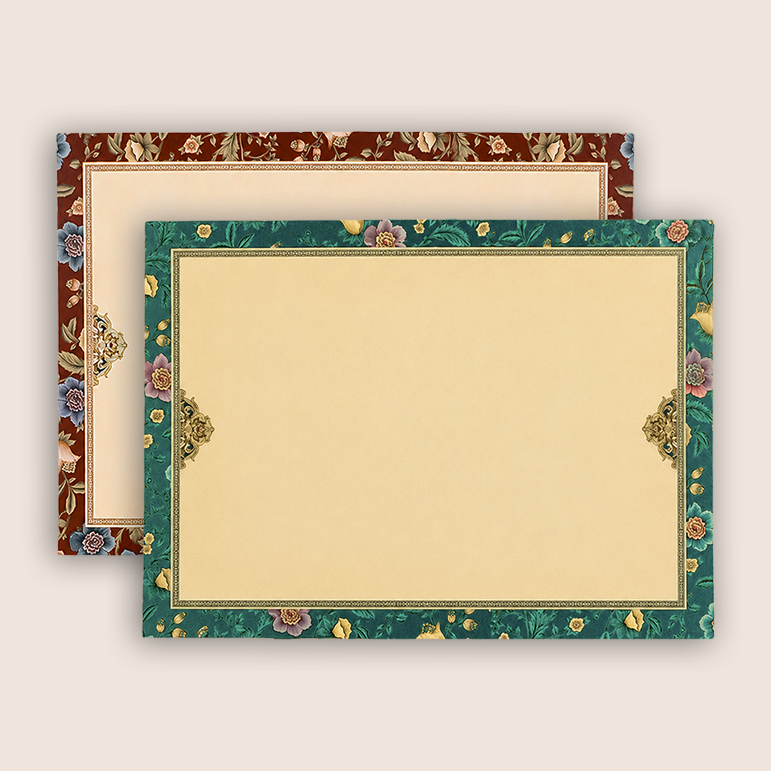 Green Floral Door Style Wedding Card - KAA05410