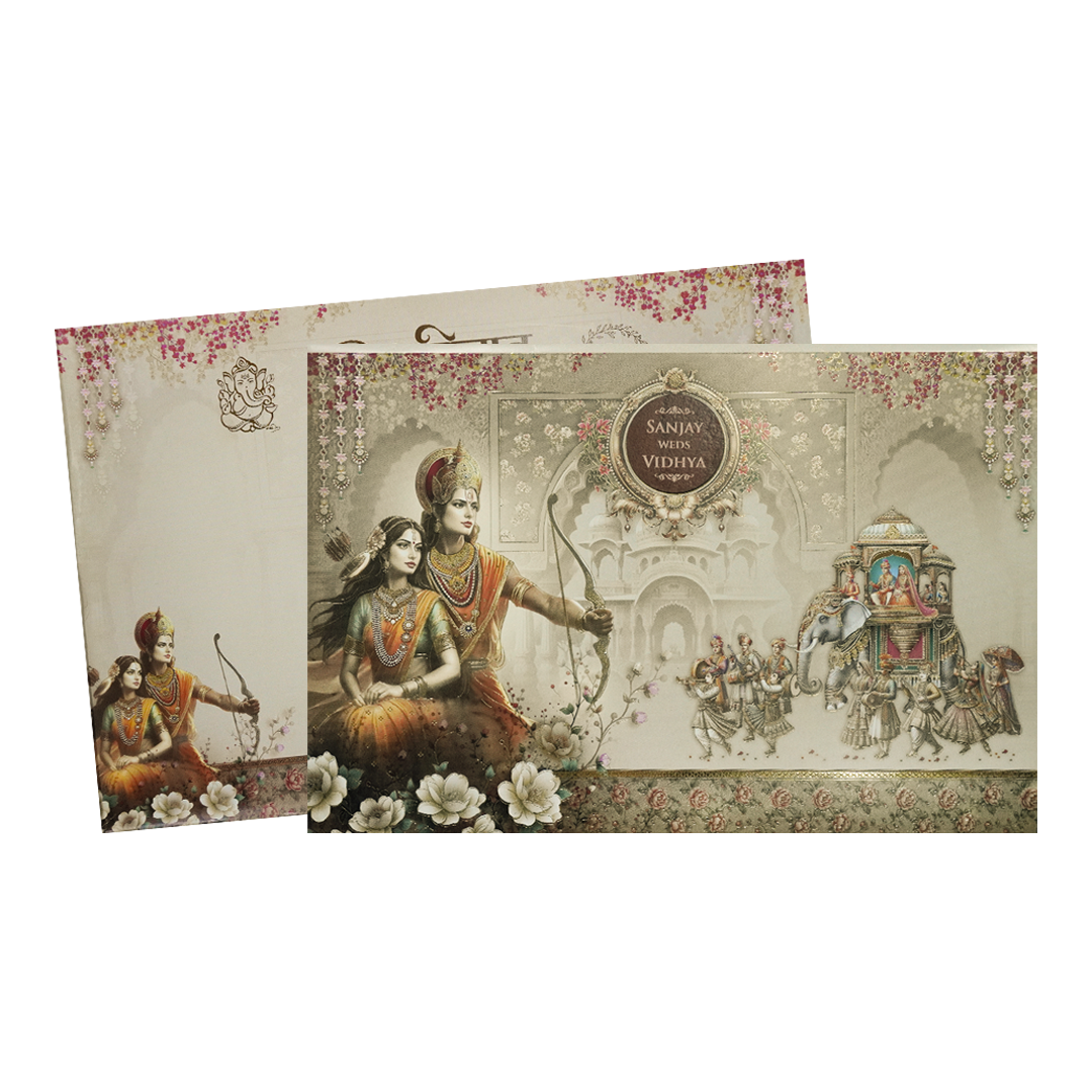 Ram Sita Procession Wedding Card-KSH73110