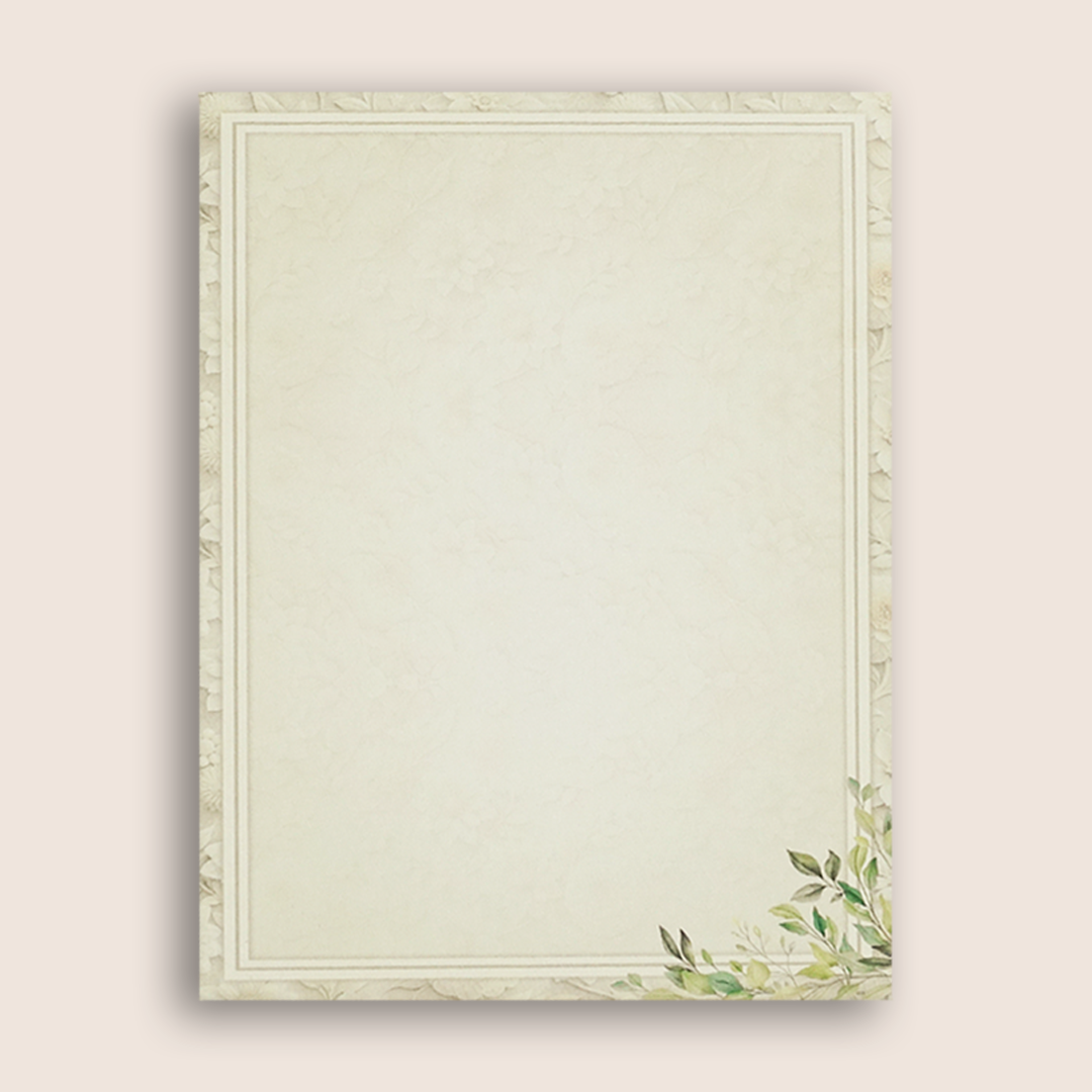 Grey Leaf Pattern Wedding Card - KNKC4093