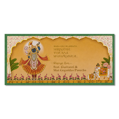 Green Divine Shrinathji Money Envelope - KJTSMEG9