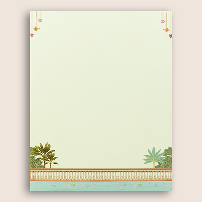 Cream South Indian Temple Door Style Wedding Invitation - KNKJ1167
