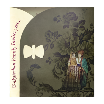 Green Floral Bride Groom Wedding Card-KNTH9611M