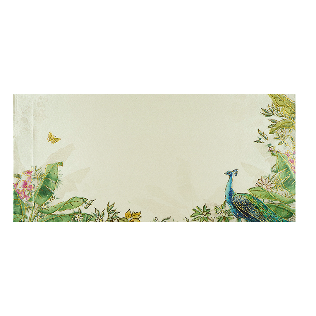 Cream Peacock Floral Money Envelope - KRCE5170