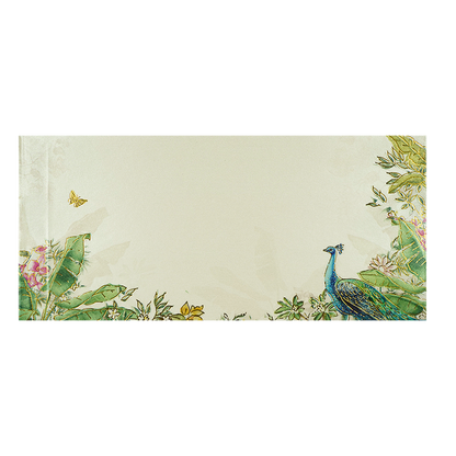 Cream Peacock Floral Money Envelope - KRCE5170