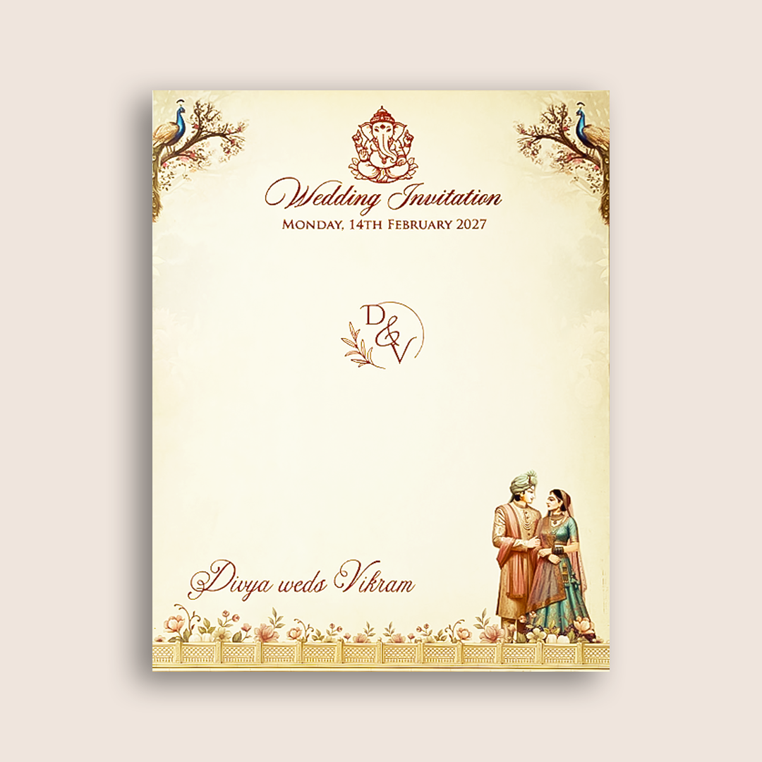 Blue Bride Groom Door Style Padded Wedding Card  - KNMO9323