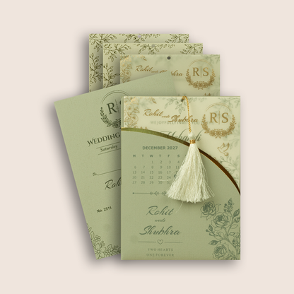 Light Grey Laser Cut Floral Wedding Invitation - KJP25110