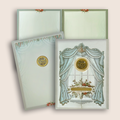 Grey Royal Window Door Style Wedding Card - KNAR2408