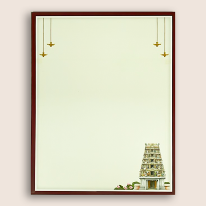 Brown Vaishnava Nama Balaji Padmavathi Wedding Card - KNKC6206