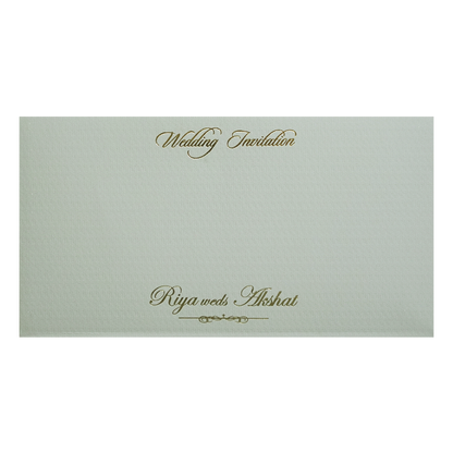 Grey Minimal Padded Classic Wedding Card - KMMWD1147