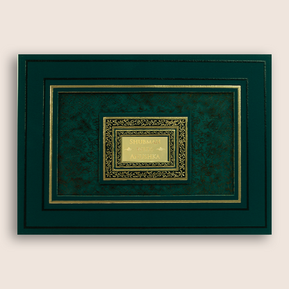 Teal Blue Floral Padded Wedding Invitation - KRB10451