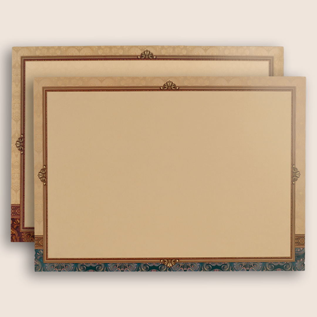 Brown Padded Floral Pattern Door Style Wedding Card - KAA06170