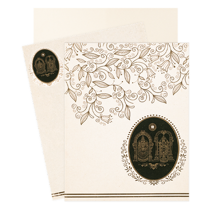 White Traditional Floral Wedding Card-KNK4544