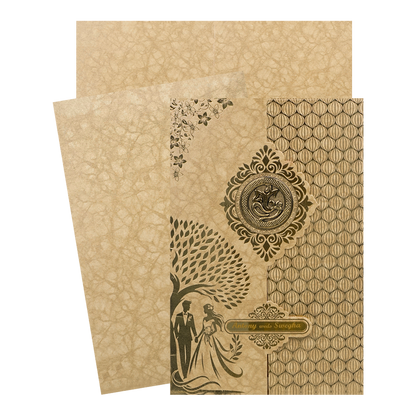 Gold Door Style Floral Bride Groom Wedding Card-KNK3603BR