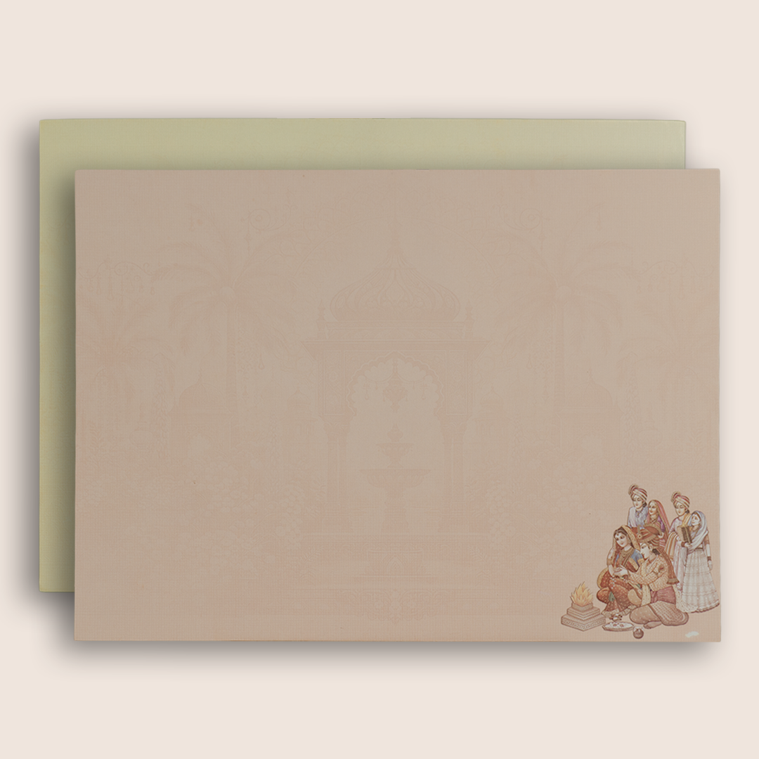 Brown Bride Groom Door Style Wedding Card - KAA06200