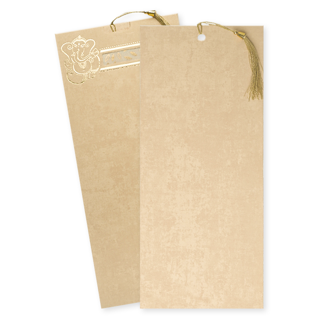 Sandal Single Sheet Wedding Card-KNPD1303