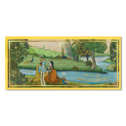 Yellow Radha Krishna Money Envelope - KJTSMEG1