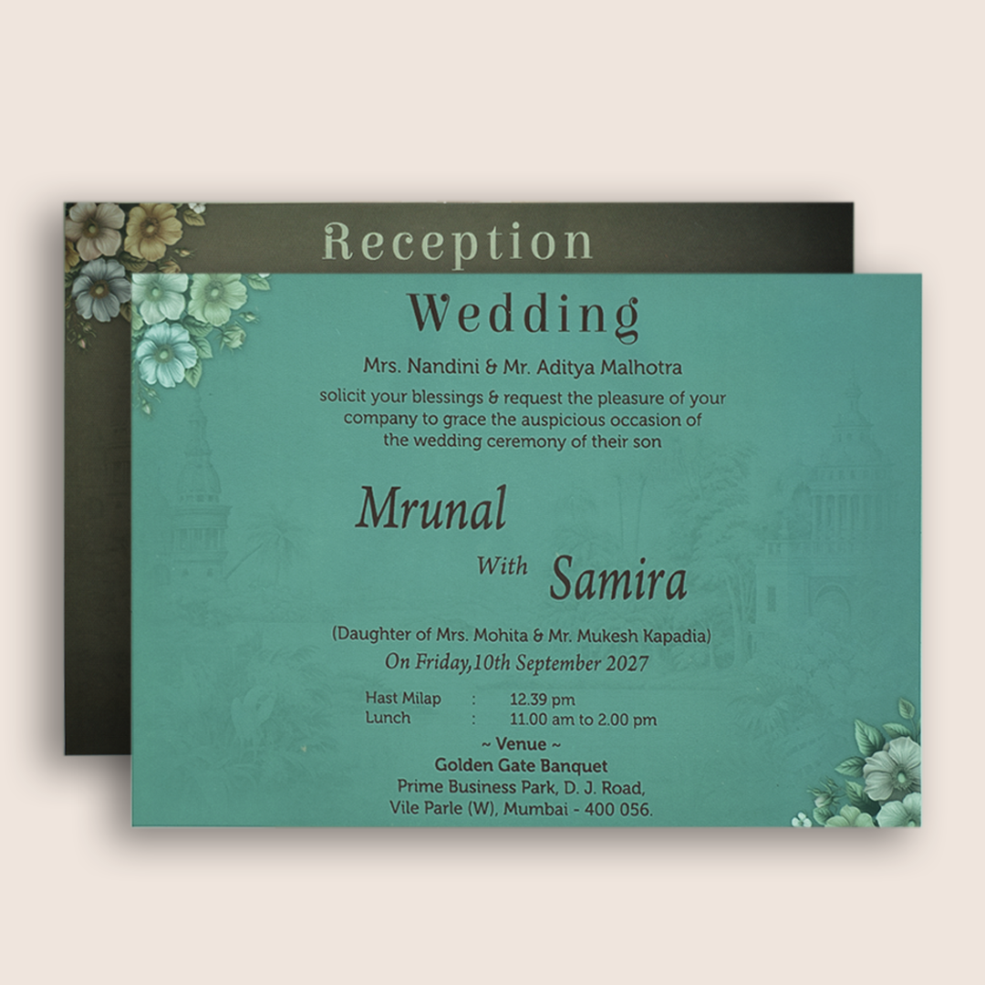 Purple Door Style Floral Wedding Card - KVN07860