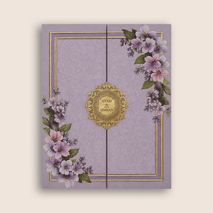 Lavender Floral Door Style Wedding Invitation - KPR07240