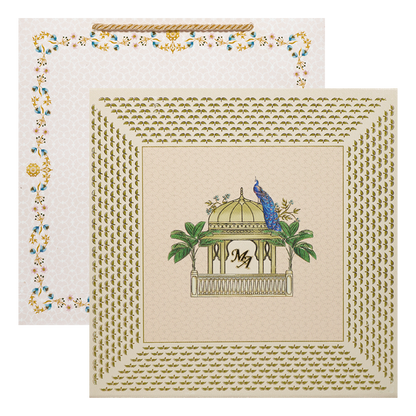 Pink Peacock Theme Wedding Invitation Box-KMMEX8370