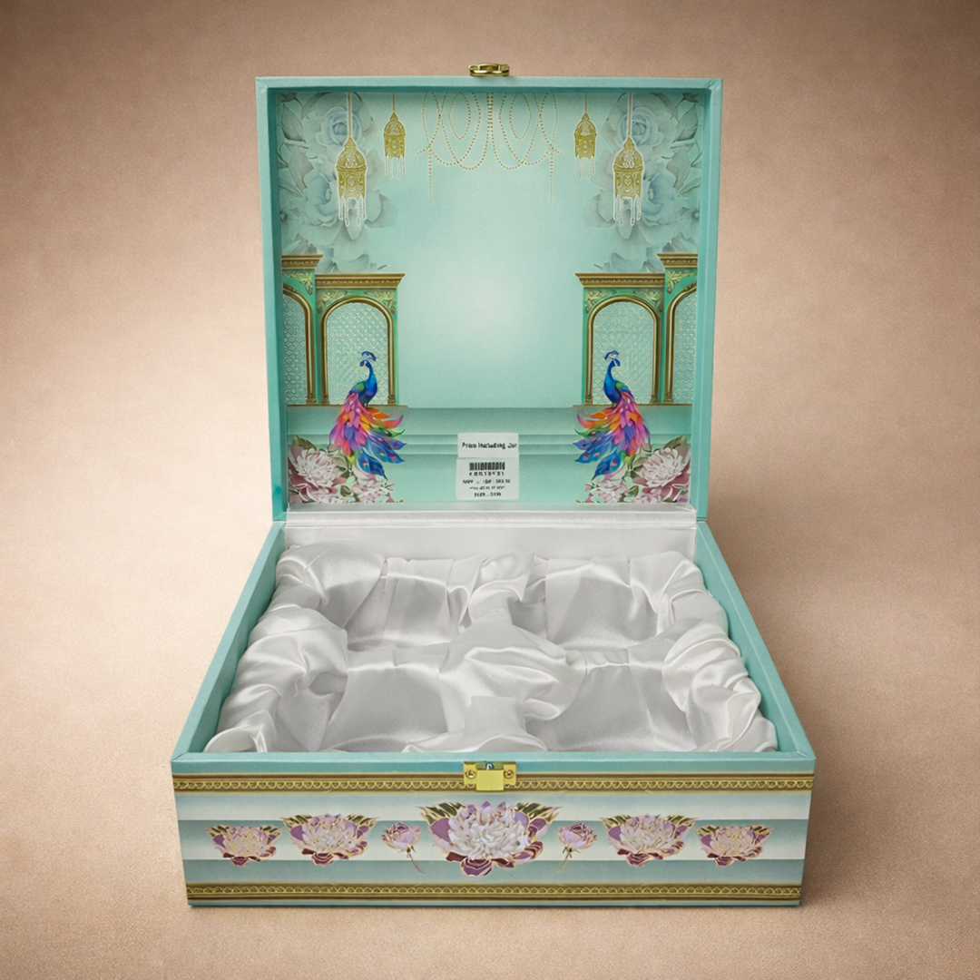 Pastel Blue Peacock Luxury Sweet Jar Box-KBX10101