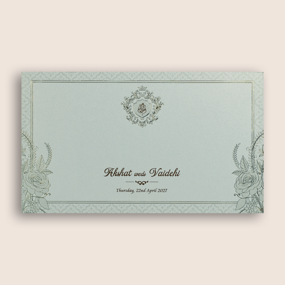 Light Grey Floral Pattern Marriage Card - KPR07540
