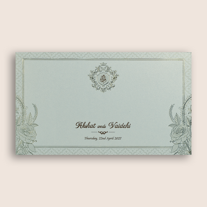 Light Grey Floral Pattern Marriage Card - KPR07540