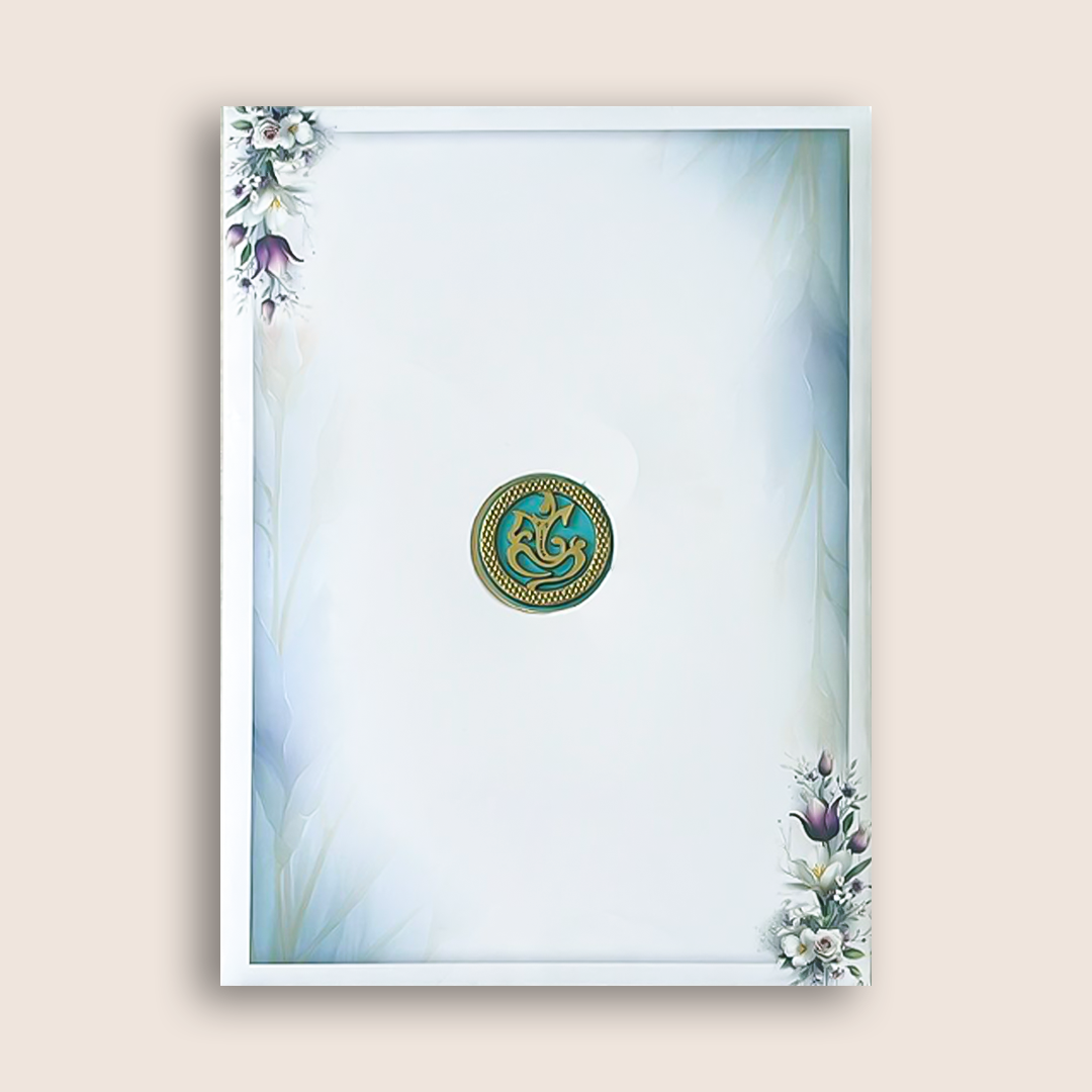 Grey Lavender Floral Wedding Card - KNAR2407