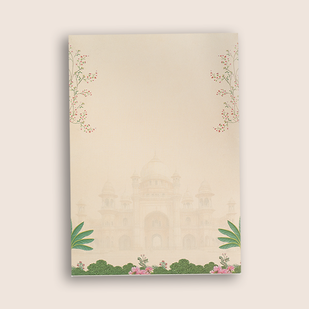 Cream Door Style Peacock Wedding Card - KNKY2601