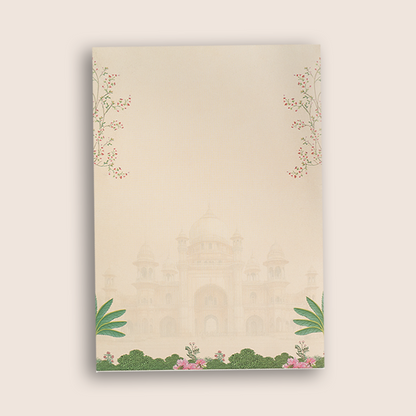Cream Door Style Peacock Wedding Card - KNKY2601
