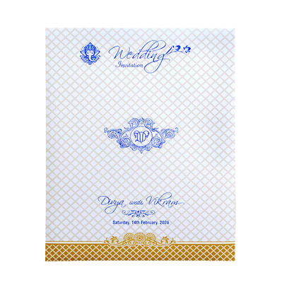 White Embossed Wedding Invitation Card-King of Cards