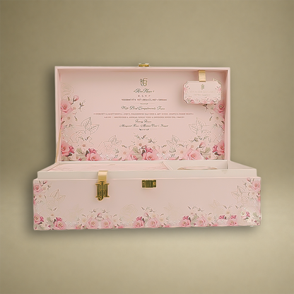 Pink Premium Rose Floral Luxury Invitation Box - KNLW202535