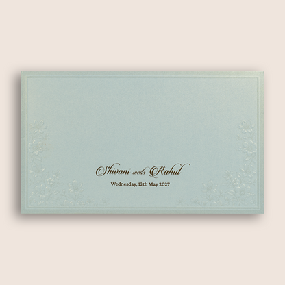 Light Grey Embossed Floral Invitation Card - KPR07570