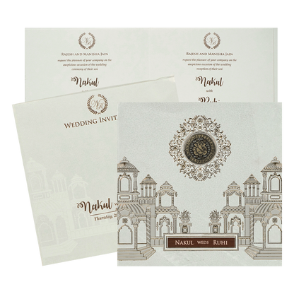 White Palace Ganesha Wedding card-KRE28520