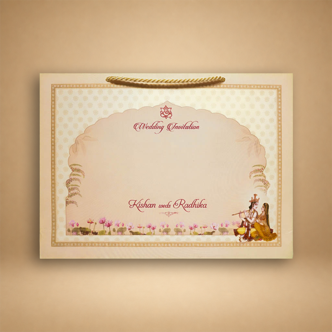 Pink Radha Krishna Wedding Invitation Box-KMMEX8340