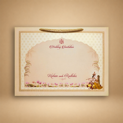 Pink Radha Krishna Wedding Invitation Box-KMMEX8340