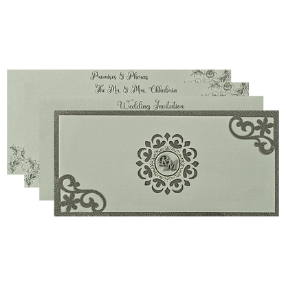 Grey Mandala Wedding Card-KSI64880