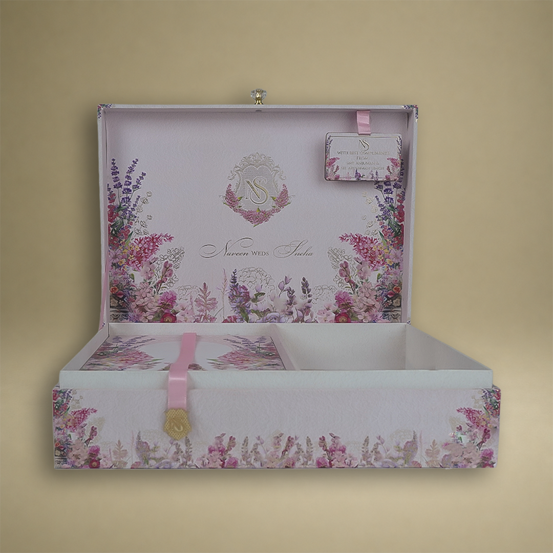 Lavender Premium Floral Luxury Invitation Box - KNLW20256