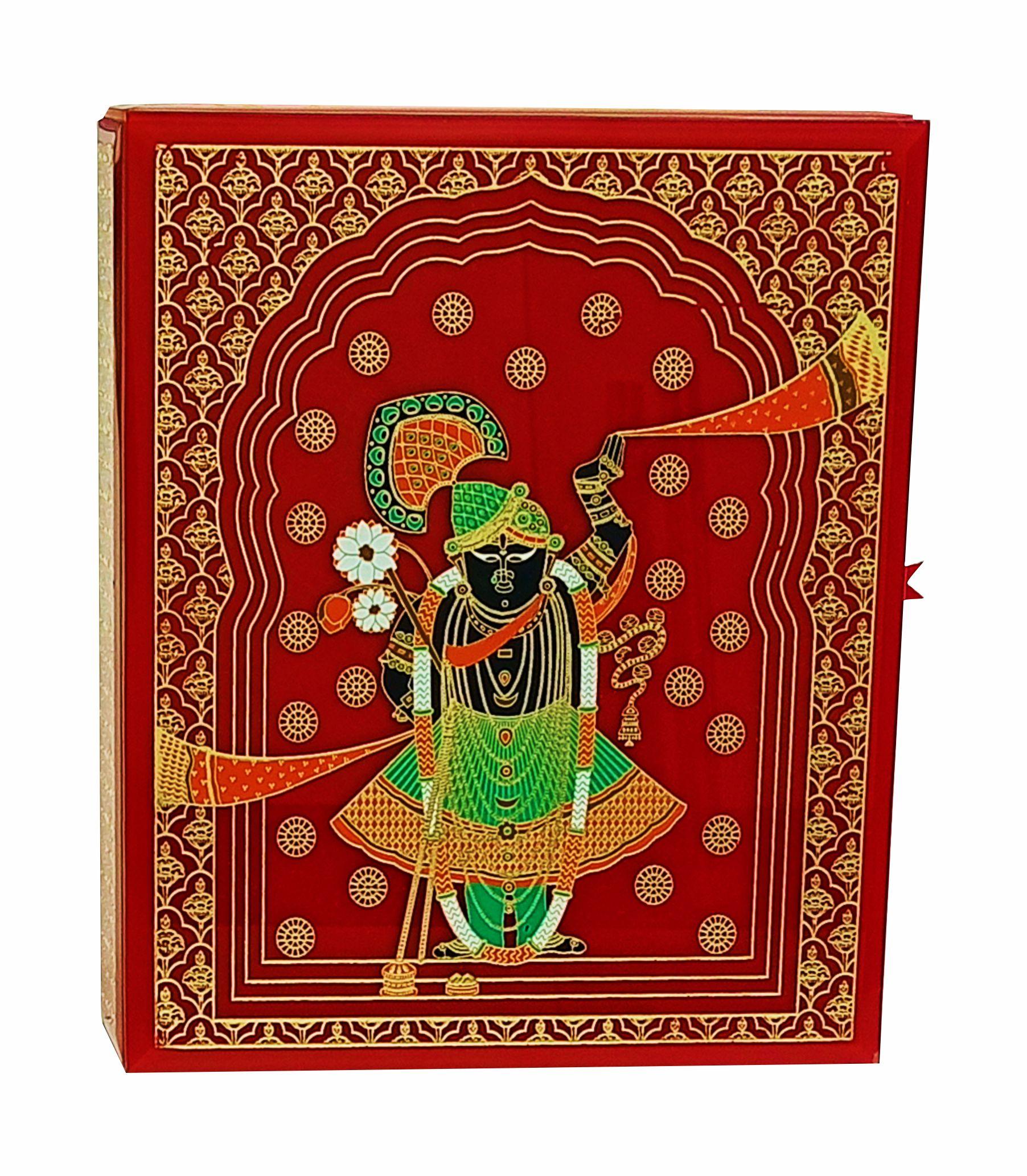 Red Ultra Premium Glass Box Traditional Invitation Card-KNKUP039-King of Cards