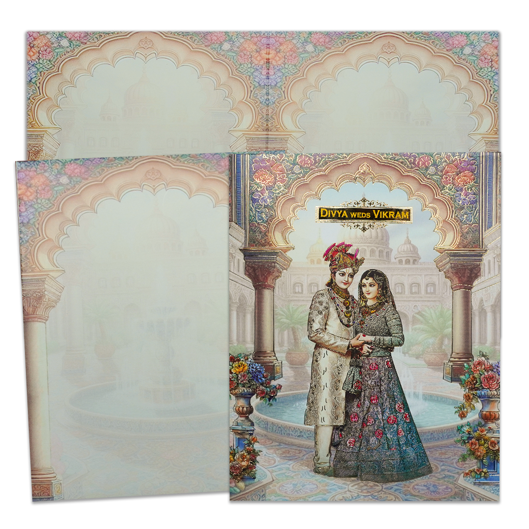 Palace Arch Couple Wedding Card-KNKJ1152