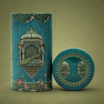 Blue Peacock Palace Return Tin Gift-GNT9909