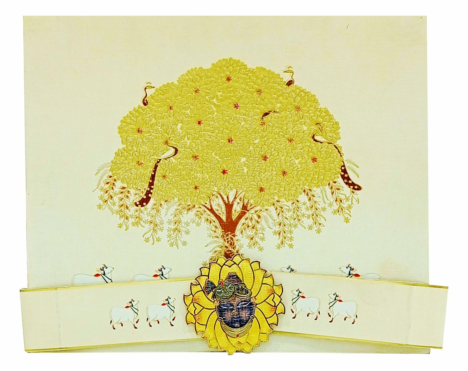 Cream Ultra Premium Tree Pattern With Nature Theme-KNKUP031-King of Cards