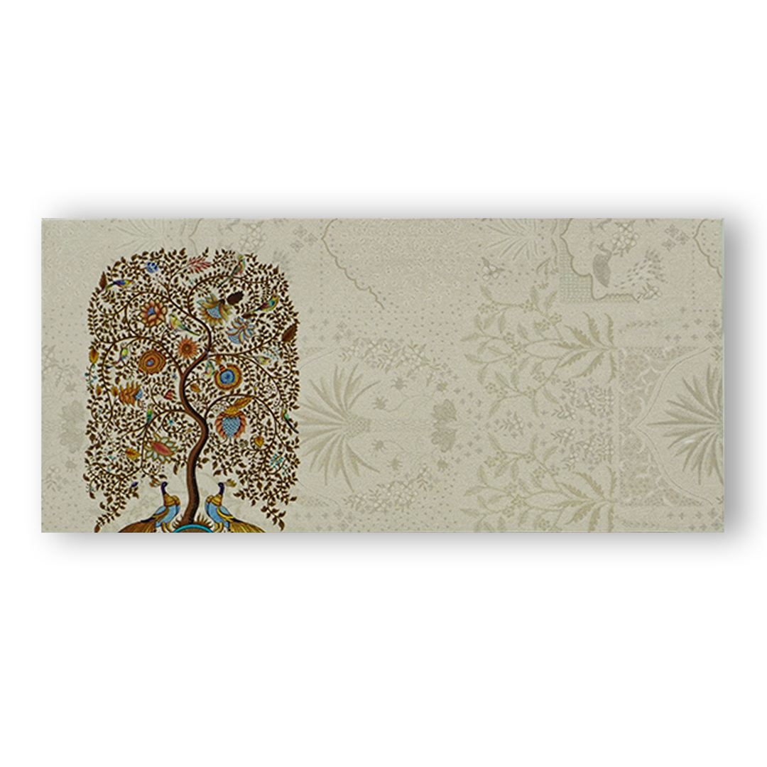 Cream Peacock Tree Money Envelope - KRCE5210