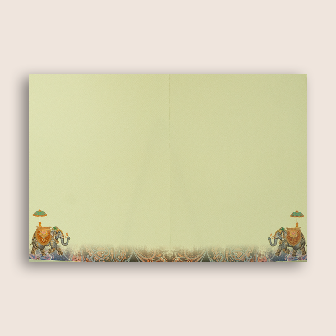 Cream Traditional Wedding Card - KNKJ1138