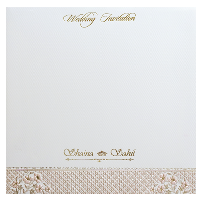 Pink Floral Padded Wedding Card-KMMEX8260
