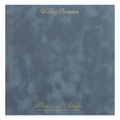 Grey Padded Wedding Invitation Card - KMMWD1153