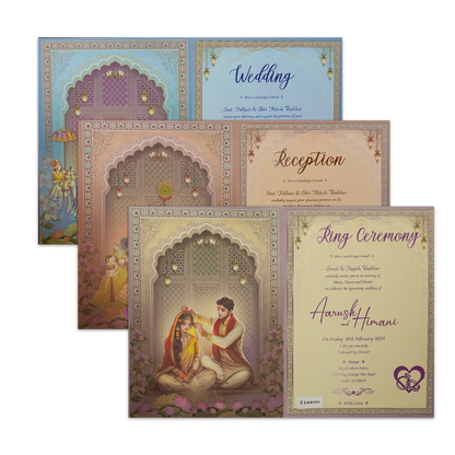 Palace Arch Royal Couple Wedding Card-KSH72380