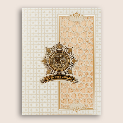 White Laser Cut Invitation Card-KNK7062W