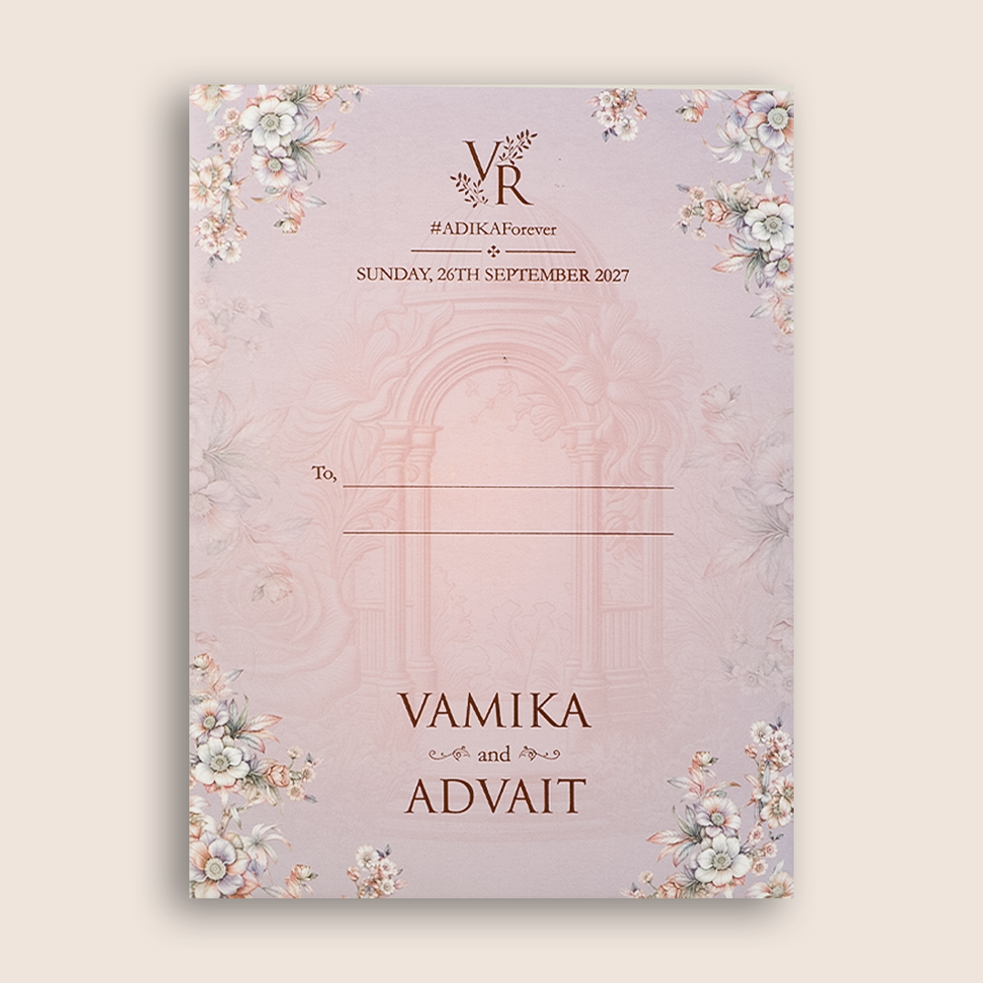 Pastel Lavender Door Style Wedding Invitation - KVN08120