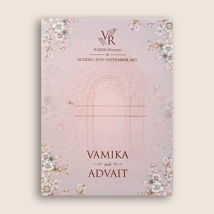 Pastel Lavender Door Style Wedding Invitation - KVN08120